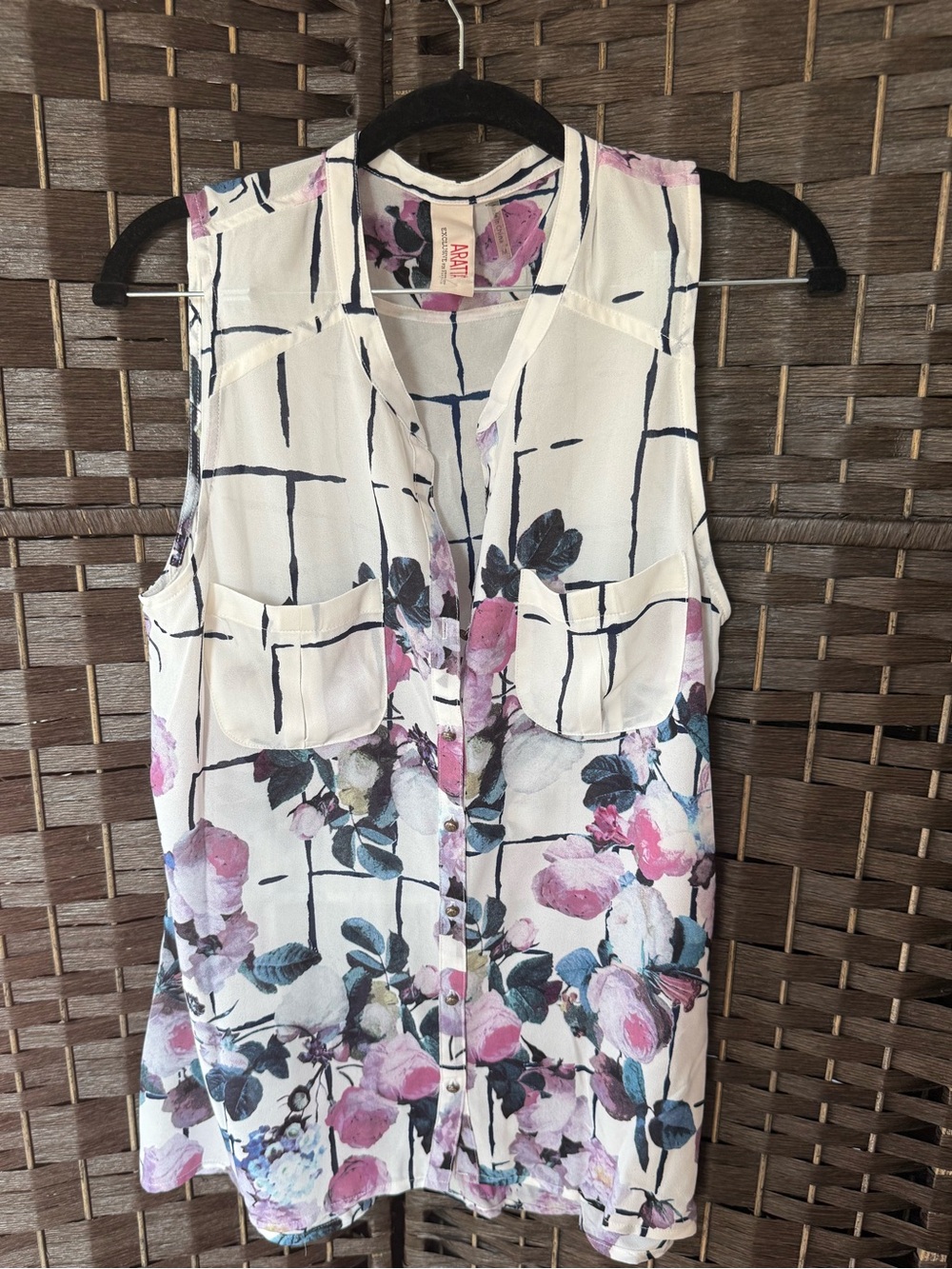 *NEW*Sz M*Aratta* Hollace Button Front Blouse